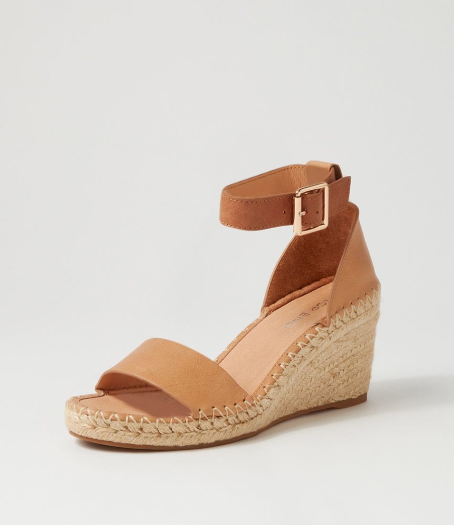 TOP END Gonice Cappuccino Tan Leather Espadrilles | Espadrilles