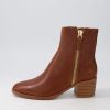 DJANGO & JULIETTE Dorete Tan Natural Heel Leather Ankle Boots | Boots