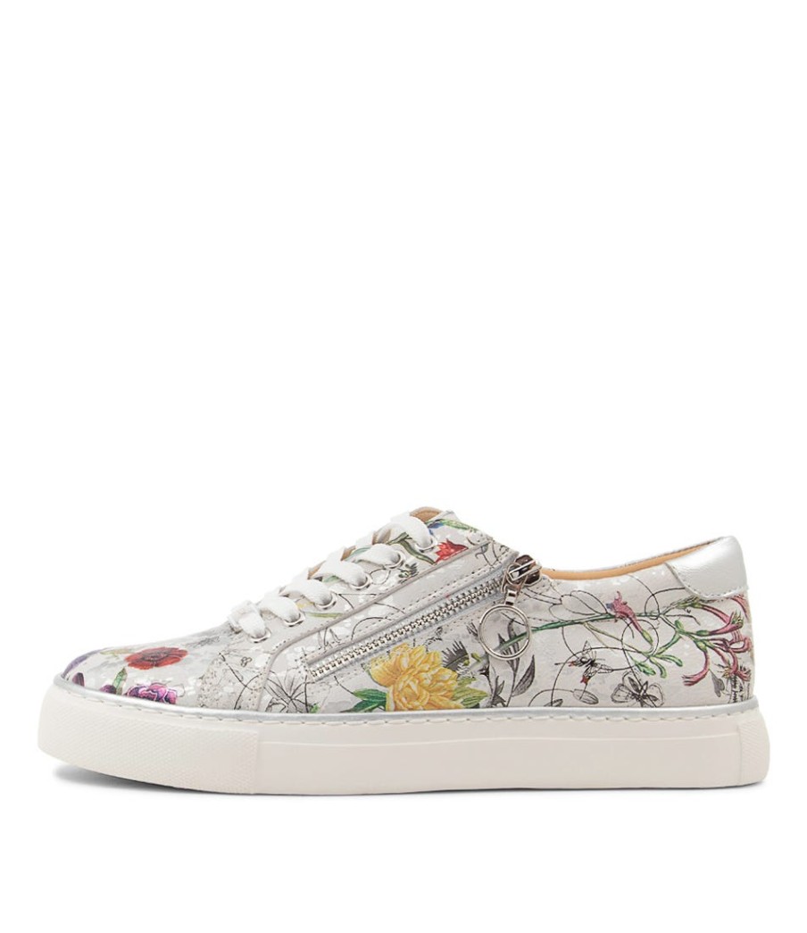 ZIERA Pamela Xf White Fields Leather Sneakers | Comfort