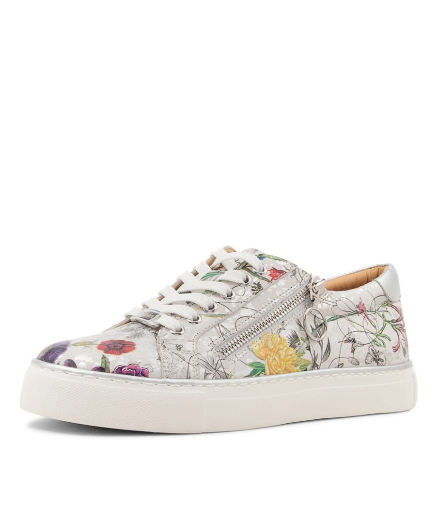 ZIERA Pamela Xf White Fields Leather Sneakers | Comfort