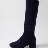 ZIERA Zury W Navy Stretch Microsuede Knee High Boots | Boots