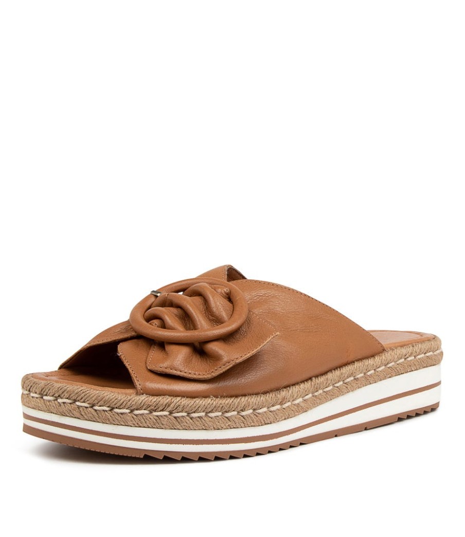 DJANGO & JULIETTE Arturo Lrg Dk Tan Leather | Espadrilles