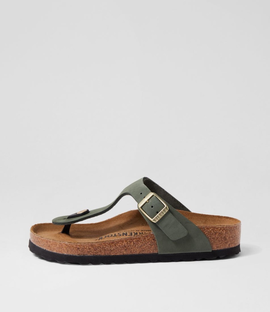 BIRKENSTOCK Gizeh Nubuck Thyme Thongs | Comfort