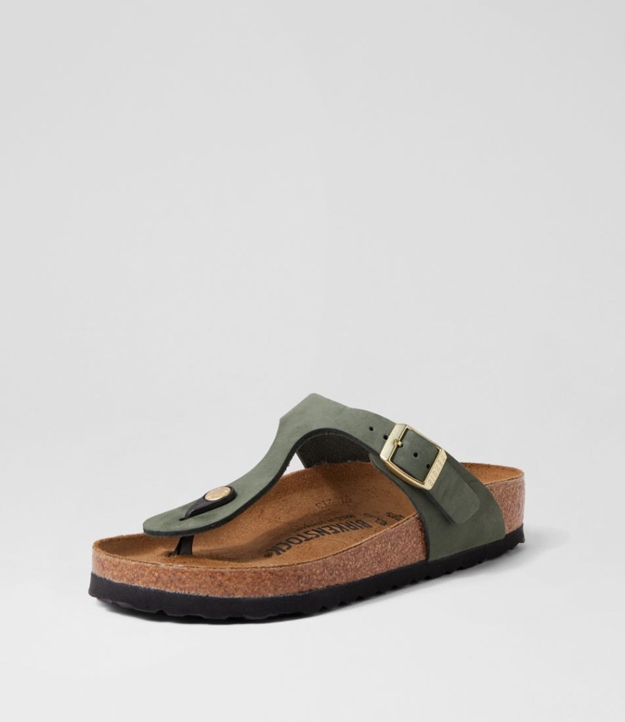 BIRKENSTOCK Gizeh Nubuck Thyme Thongs | Comfort