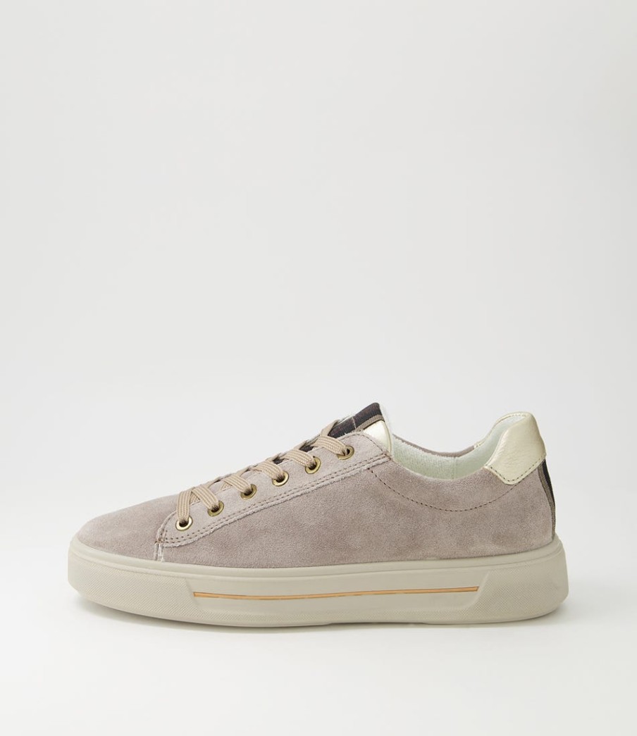 ARA Courtyard 02 Moon Platinum Suede Sneakers | Comfort