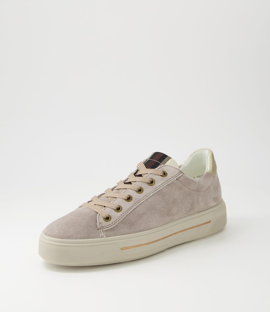 ARA Courtyard 02 Moon Platinum Suede Sneakers | Comfort