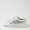 ZIERA Danni Xf White Bouquet Leather Sneakers | Comfort