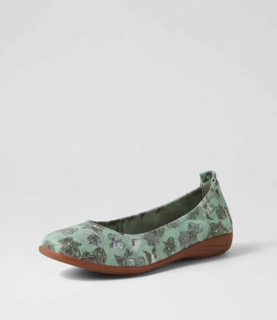 JOSEF SEIBEL Fenja 01 Mint Leather Ballet Flats | Comfort