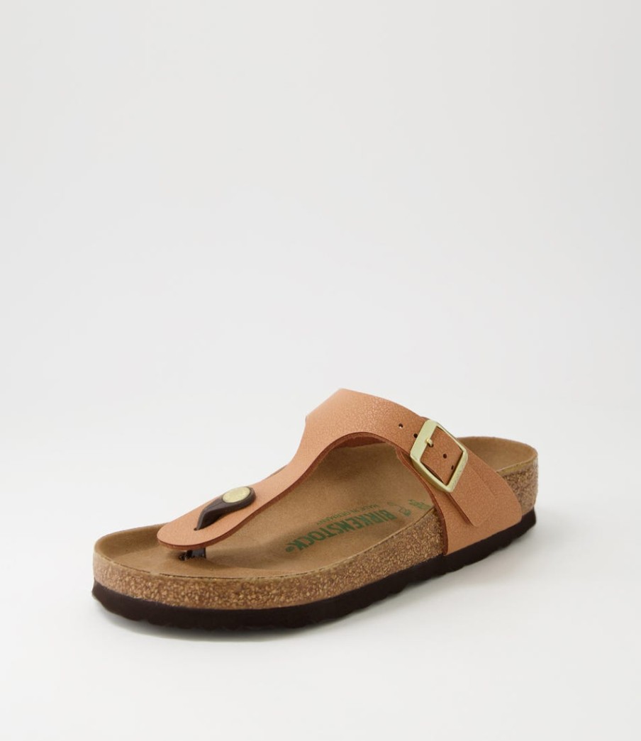 BIRKENSTOCK Gizeh Vegan Pecan Birkoflor Slides | Comfort