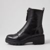 DJANGO & JULIETTE Uruba Black Leather Ankle Boots | Boots