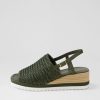 DJANGO & JULIETTE Issah Olive Weave Leather Espadrilles | Espadrilles