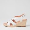 DIANA FERRARI Jansome White Leather Sandals | Espadrilles