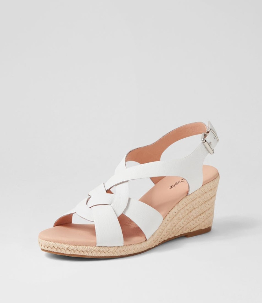 DIANA FERRARI Jansome White Leather Sandals | Espadrilles