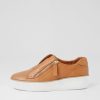 ZIERA Zikta W Dark Tan White Leather Sneakers | Sneakers