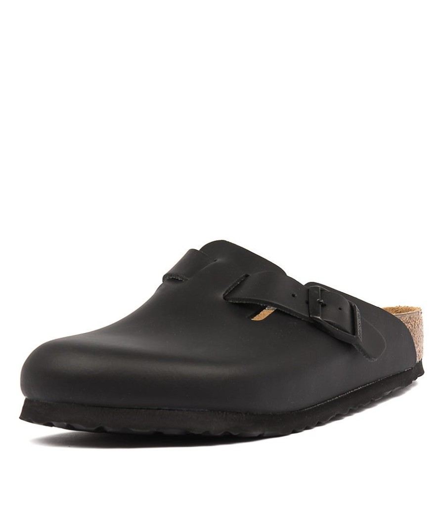 BIRKENSTOCK Boston Black Smooth Leather | Comfort