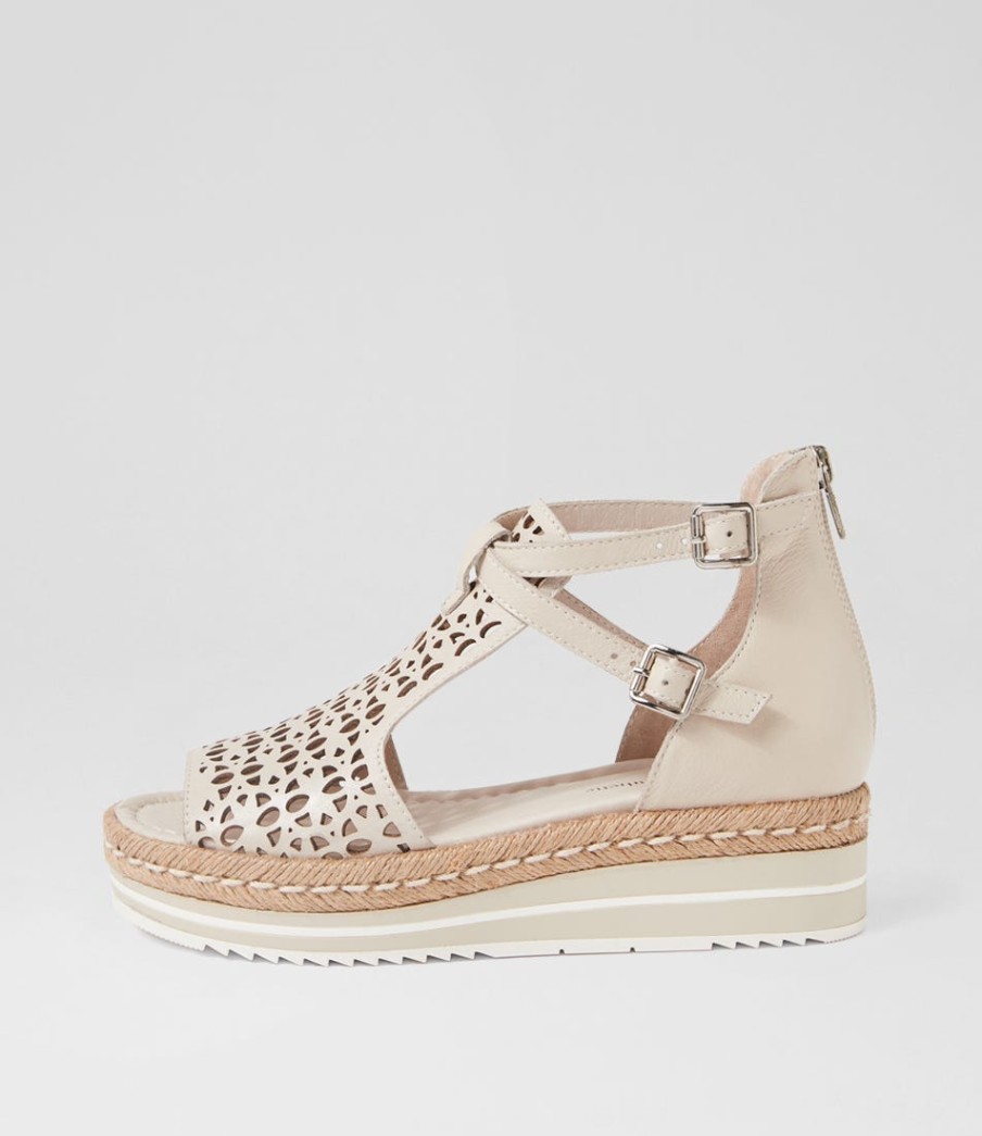 DJANGO & JULIETTE Accra Almond Leather Espadrilles | Espadrilles