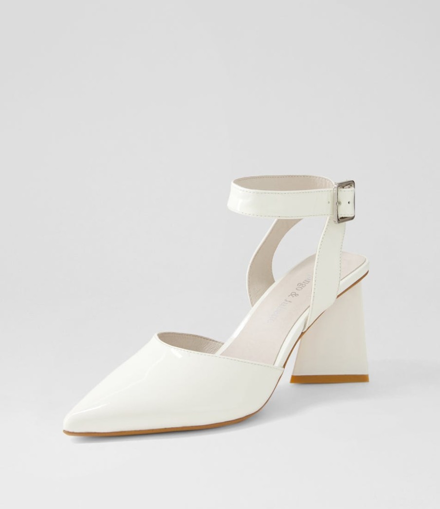 DJANGO & JULIETTE Hisa Ivory Patent Leather Heels | Heels