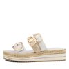 DJANGO & JULIETTE Abbas White Multi Slides | Espadrilles