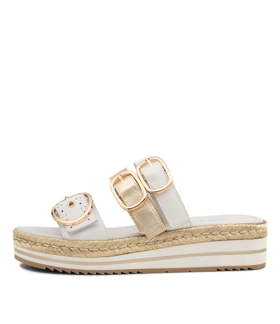 DJANGO & JULIETTE Abbas White Multi Slides | Espadrilles