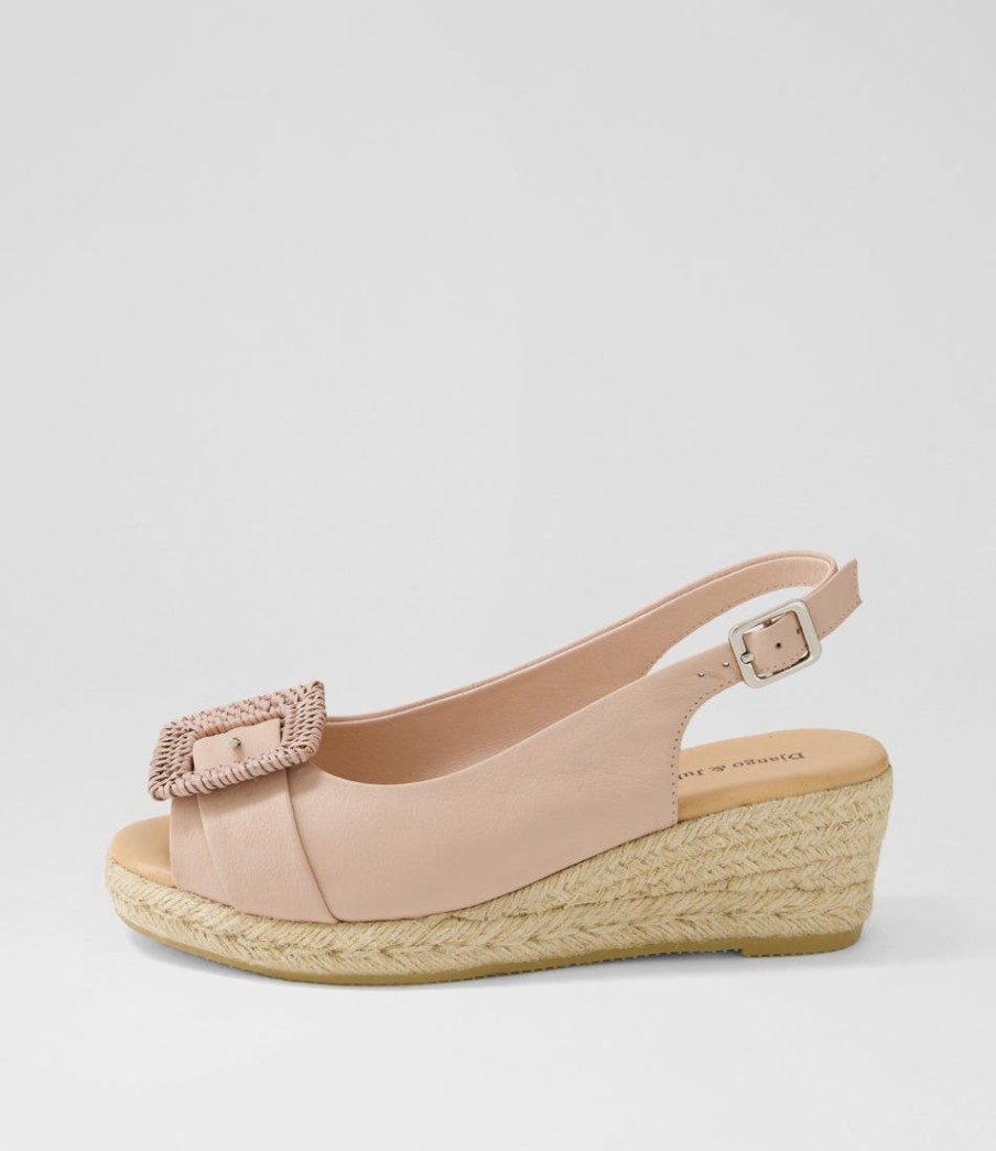 DJANGO & JULIETTE Saloso Rose Leather Buckle Sandals | Heels