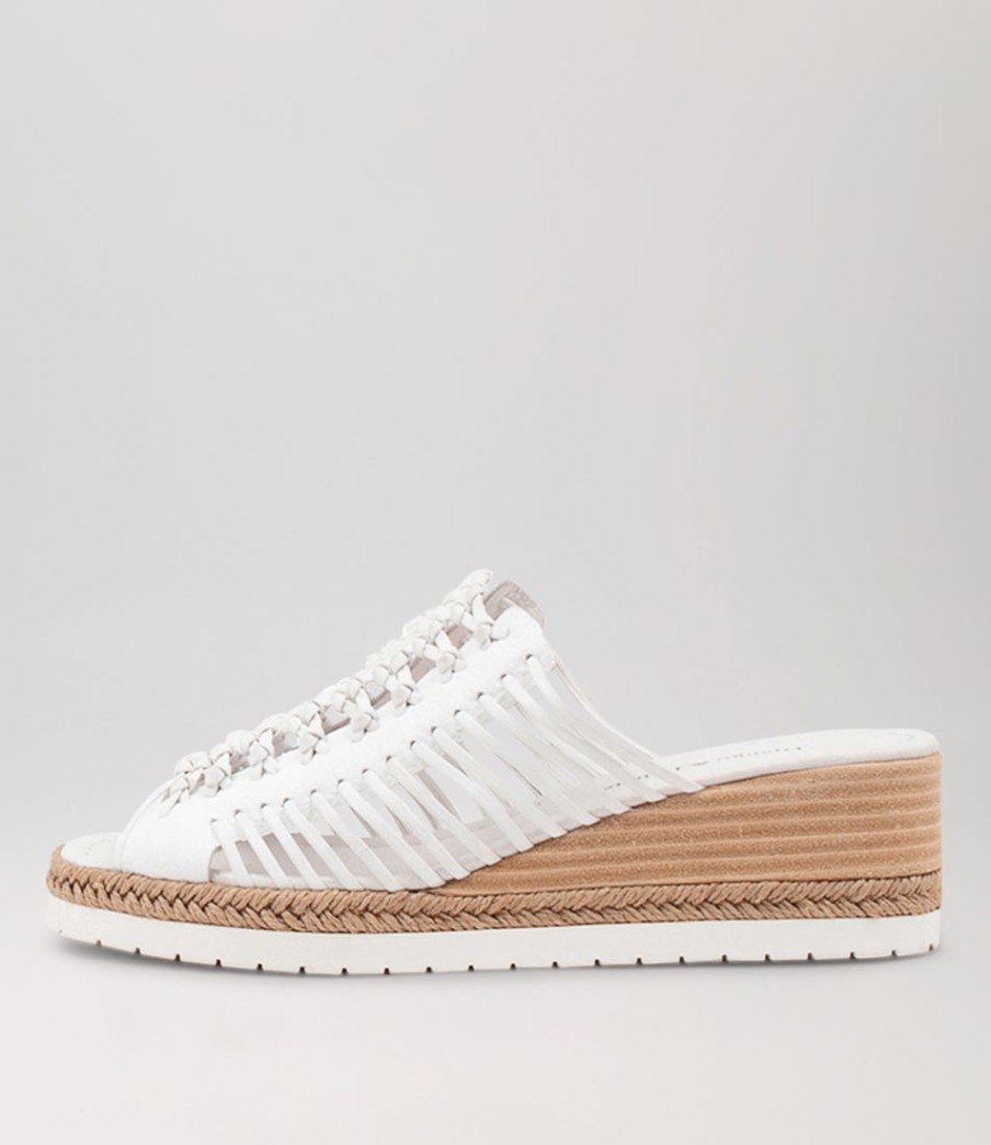 DJANGO & JULIETTE Ianto White Leather Espadrilles | Espadrilles