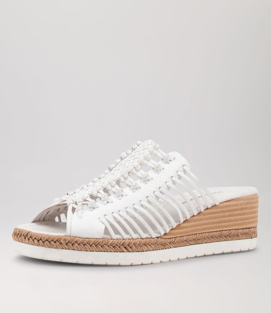 DJANGO & JULIETTE Ianto White Leather Espadrilles | Espadrilles