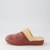 ZIERA Comfy W Mink Beige Fur Microsuede Slippers | Wedges