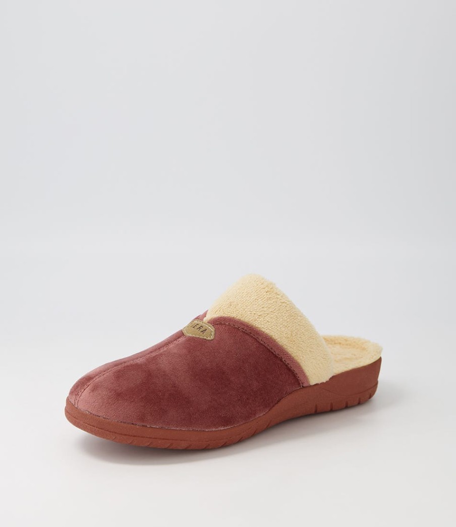 ZIERA Comfy W Mink Beige Fur Microsuede Slippers | Wedges