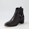 DJANGO & JULIETTE Hoyo Black Leather Ankle Boots | Boots