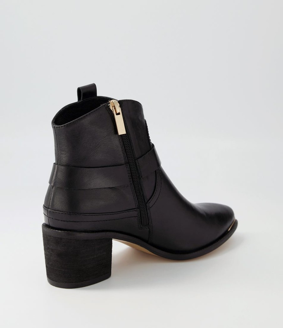 DJANGO & JULIETTE Hoyo Black Leather Ankle Boots | Boots