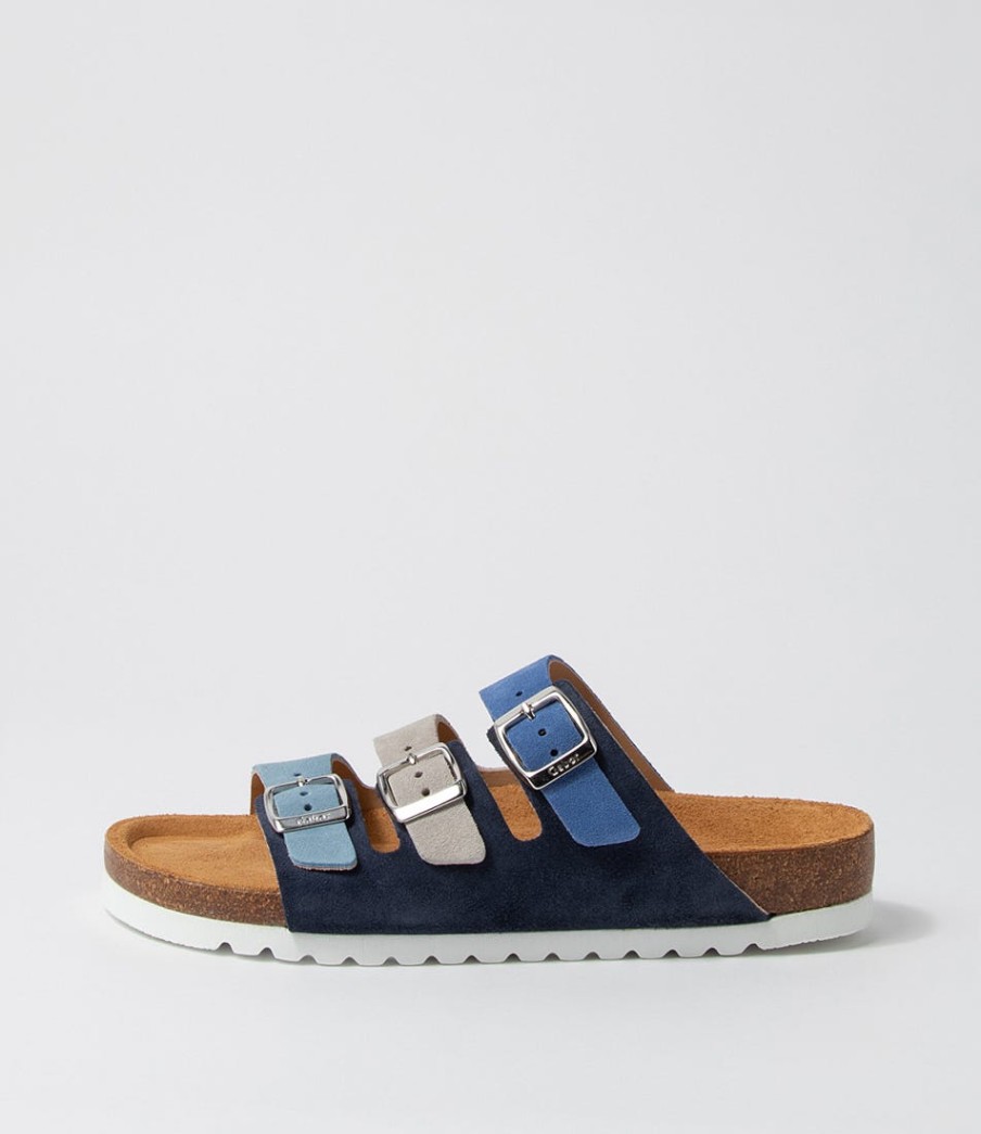 GABOR Alfy Blau Kombi Suede Sandals | Comfort