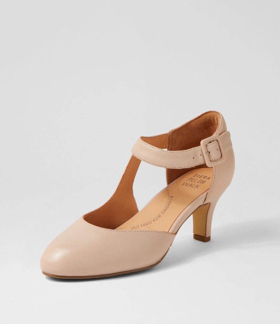 ZIERA Timon Xw Nude Leather Heels | Heels