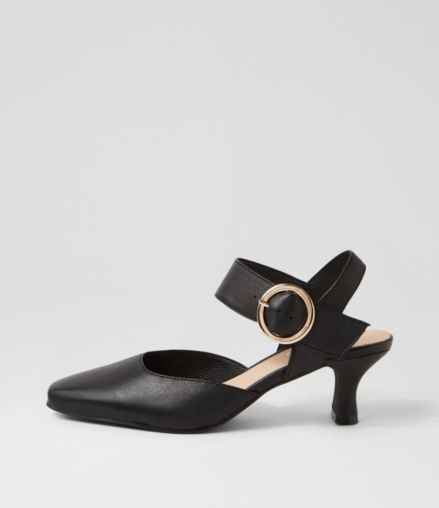 DJANGO & JULIETTE Caris Black Leather Heels | Heels