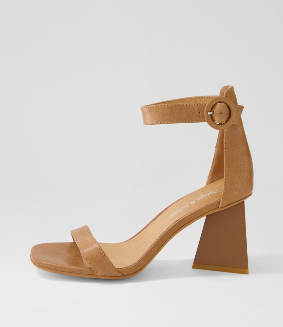 DJANGO & JULIETTE Haidar Tan Leather Sandals | Heels