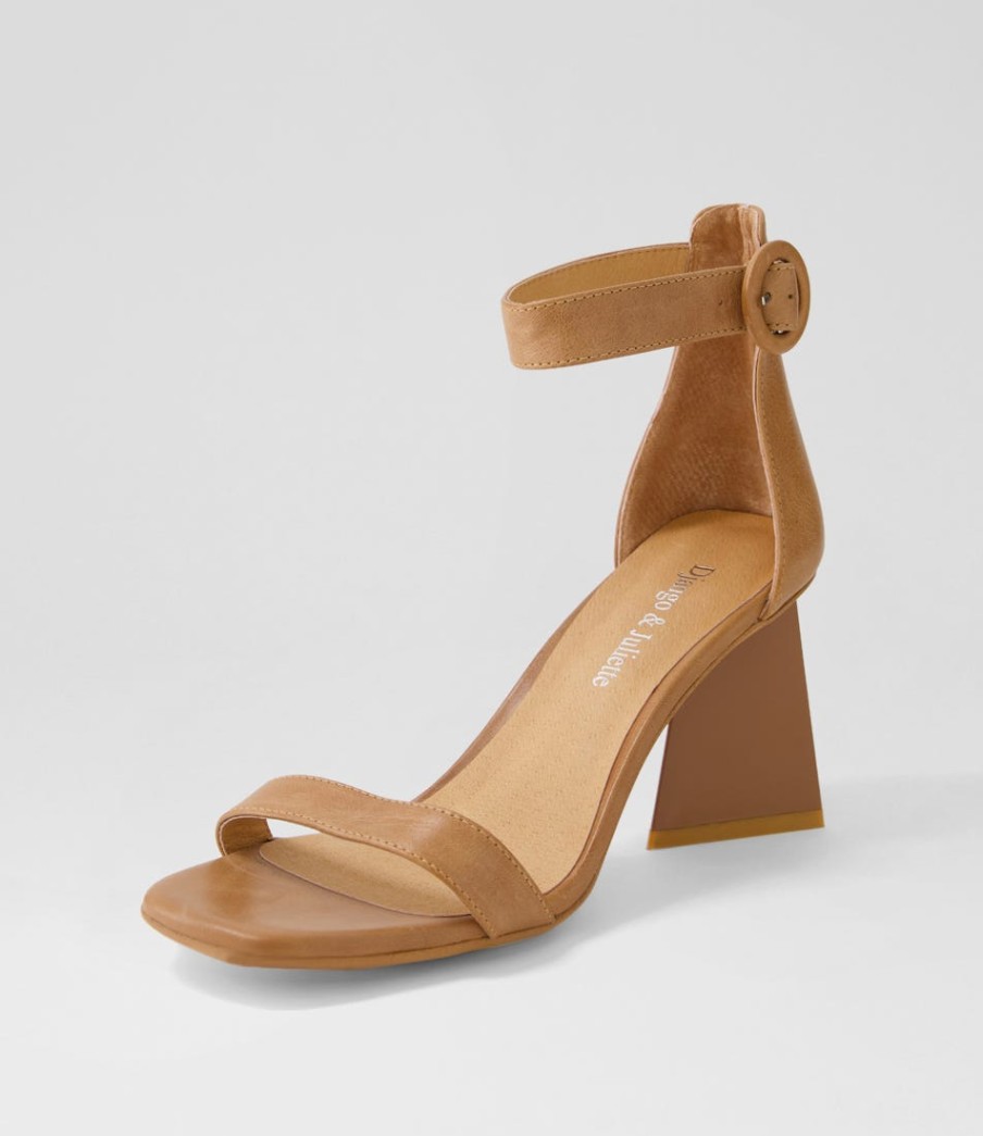 DJANGO & JULIETTE Haidar Tan Leather Sandals | Heels