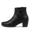 GABOR Rena Schwarz Leather Ankle Boots | Comfort