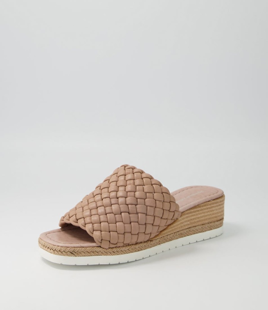 DJANGO & JULIETTE Idalis Cappuccino Leather Espadrilles | Espadrilles