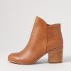 ZIERA Luben W Tan Leather Ankle Boots | Boots