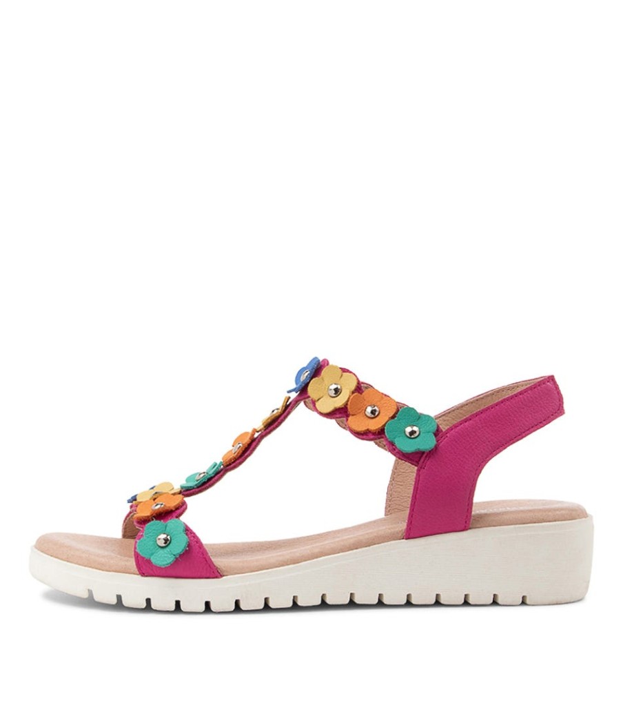 DJANGO & JULIETTE Murmur Fuchsia Multi Sandals | Wedges