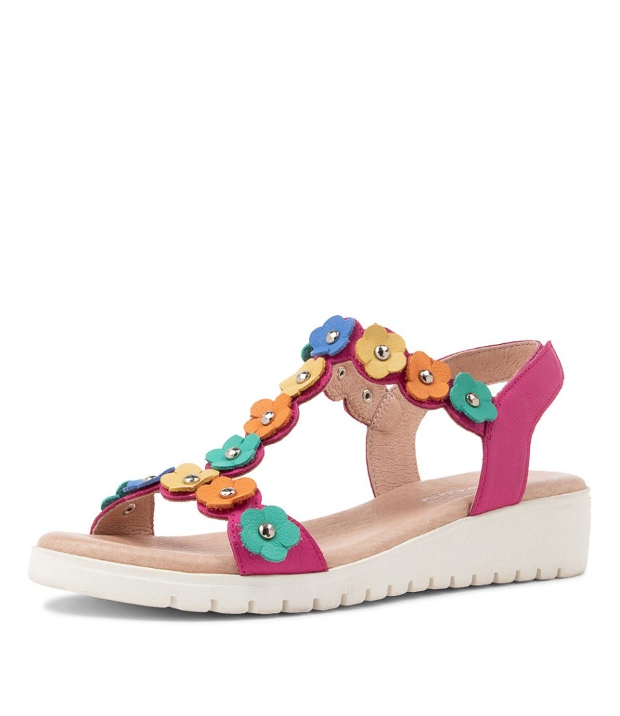 DJANGO & JULIETTE Murmur Fuchsia Multi Sandals | Wedges