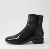 DJANGO & JULIETTE Vamee Black Patent Leather Ankle Boots | Boots