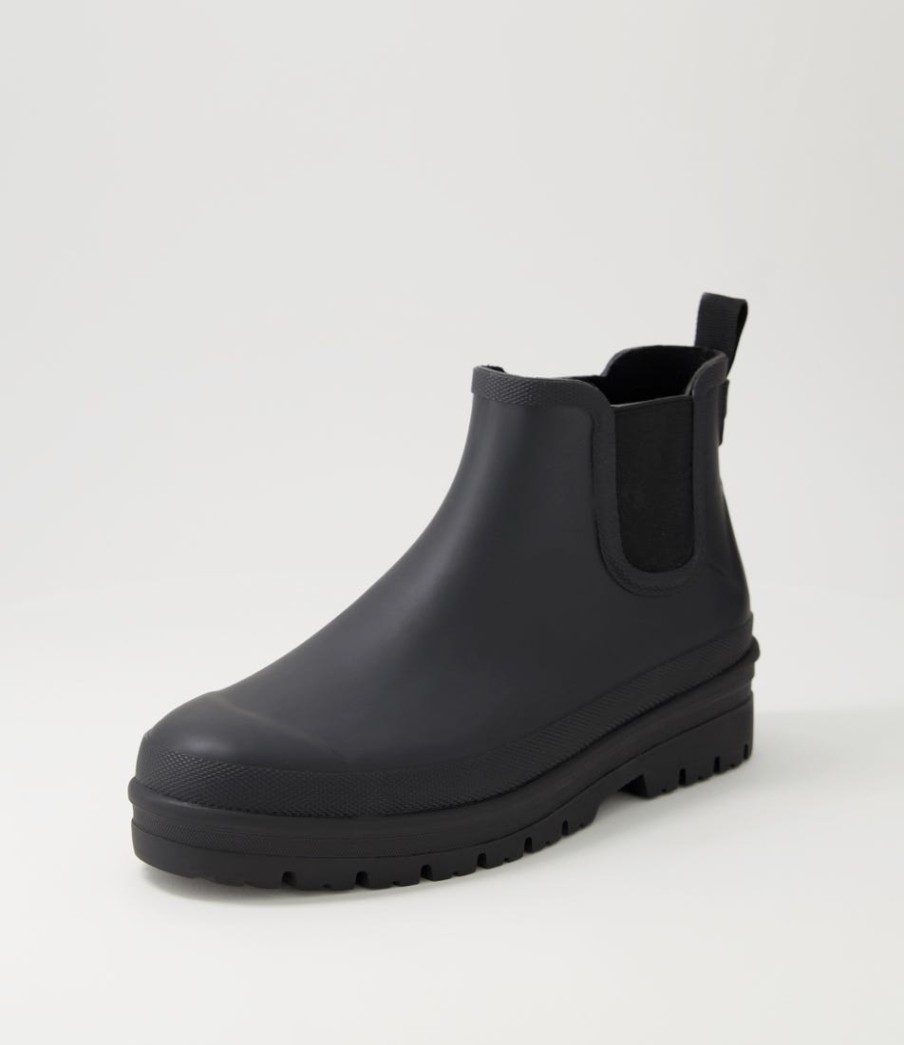 DIANA FERRARI Everlane Black Gumboot Ankle Boots | Boots