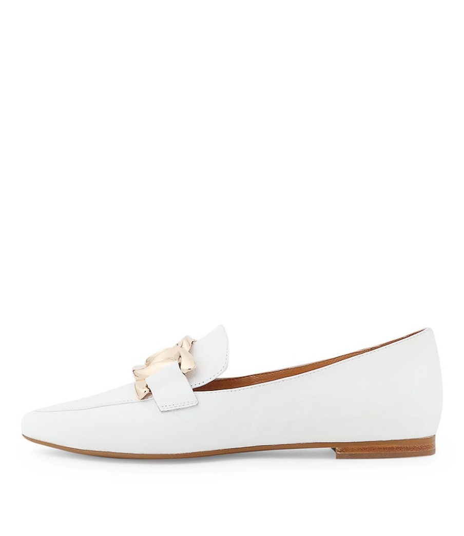 TOP END Socoro White Leather Loafers | Loafers