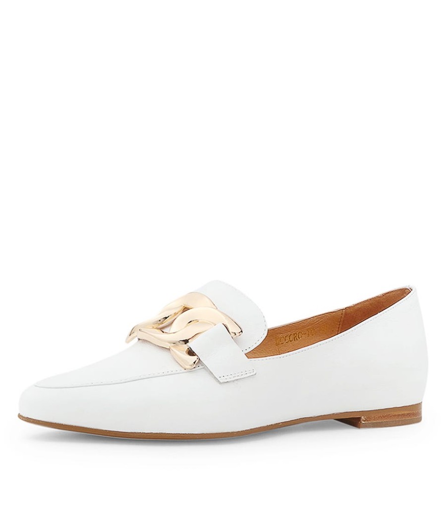 TOP END Socoro White Leather Loafers | Loafers