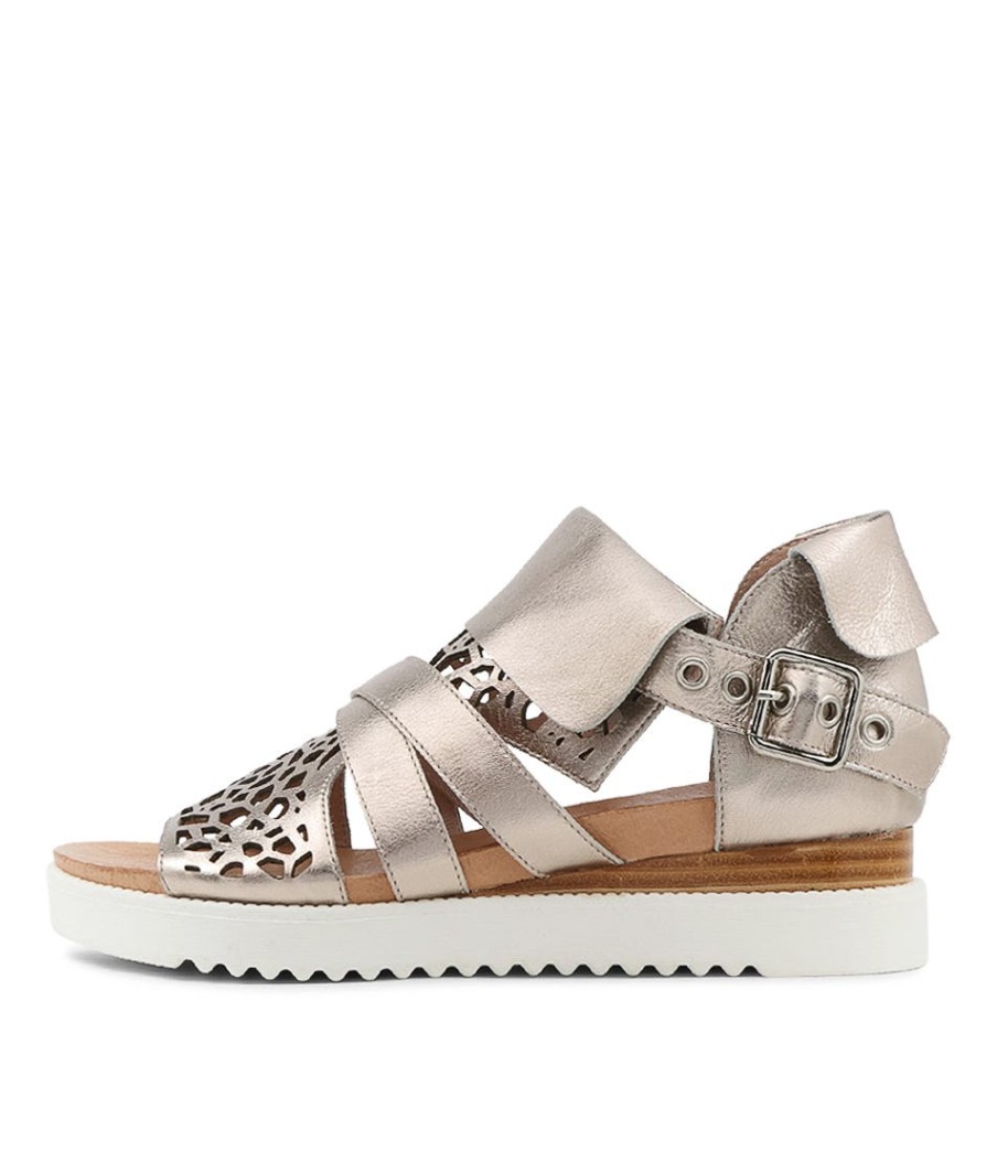 DJANGO & JULIETTE Ammar Platino Leather Sandals Ws | Espadrilles