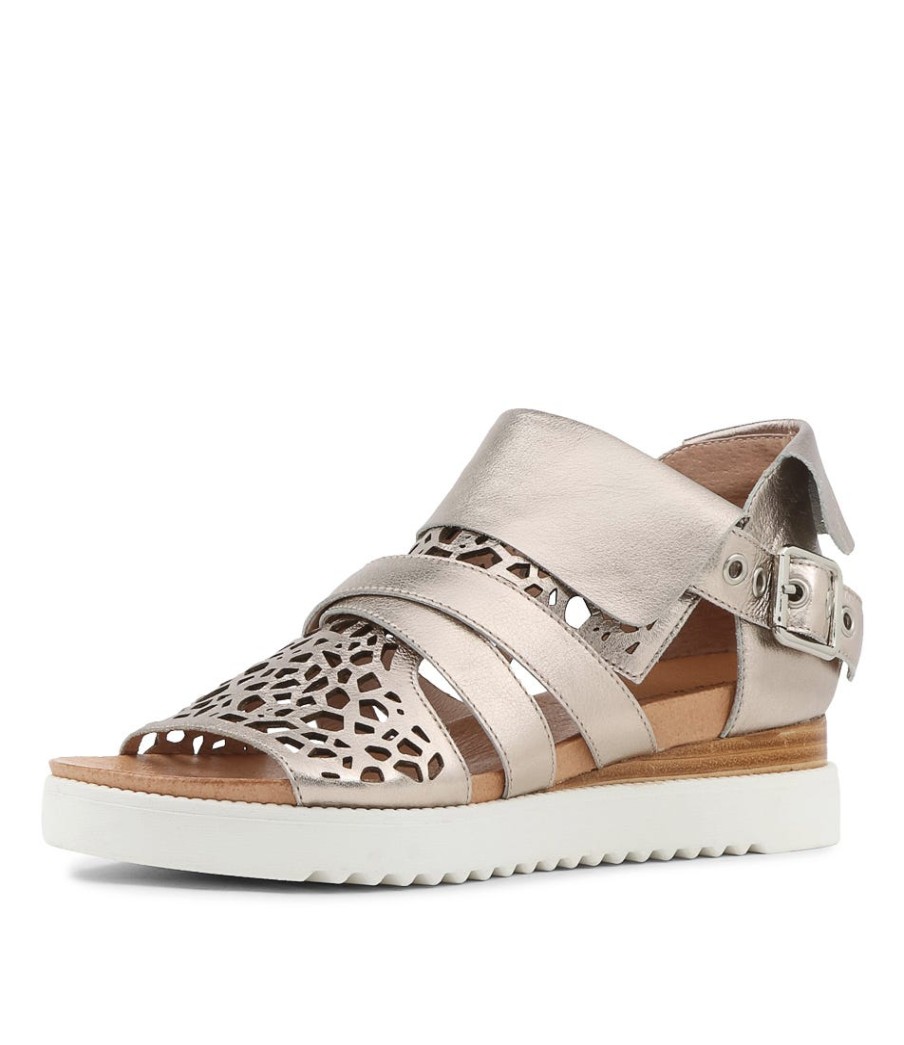 DJANGO & JULIETTE Ammar Platino Leather Sandals Ws | Espadrilles