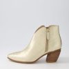 DJANGO & JULIETTE Josky Gold Croc Leather Ankle Boots | Boots