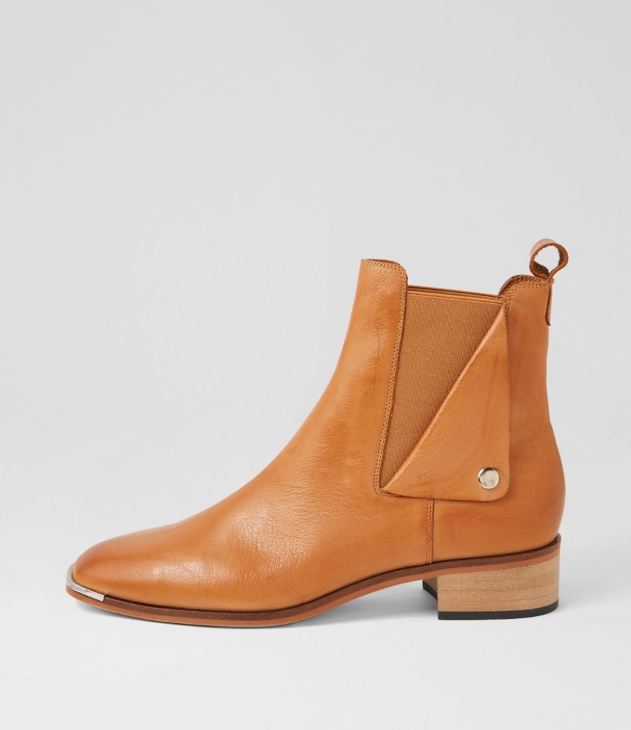 DJANGO & JULIETTE Fava New Tan Leather Ankle Boots | Boots