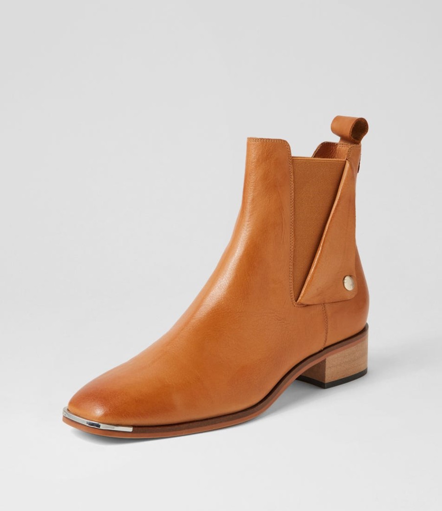 DJANGO & JULIETTE Fava New Tan Leather Ankle Boots | Boots