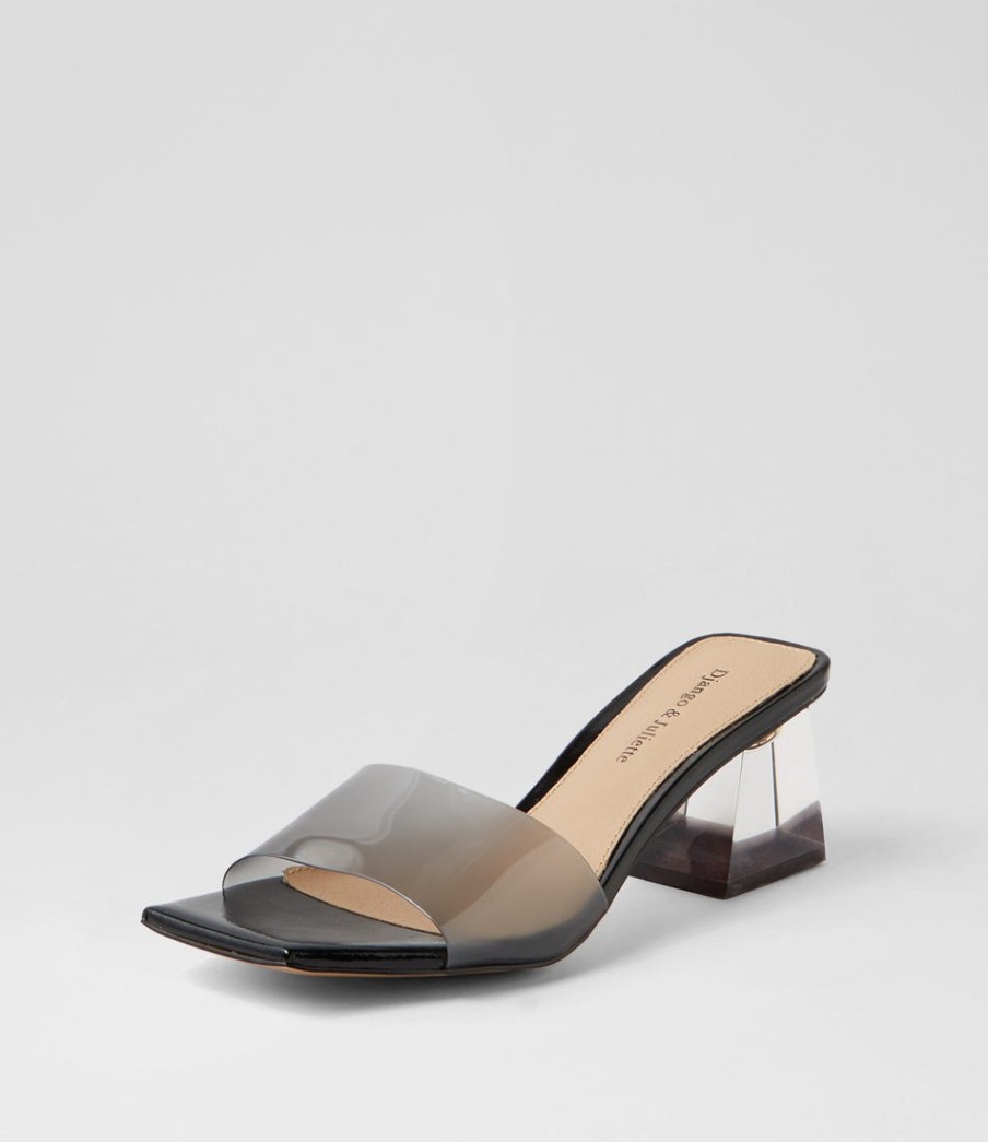 DJANGO & JULIETTE Rallas Smoke Vinylite Mules | Heels